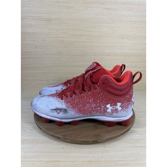 Under Armour Spotlight Franchise RM 2.0 Red White Football Cleats Mens 11 - Picture 1 of 8